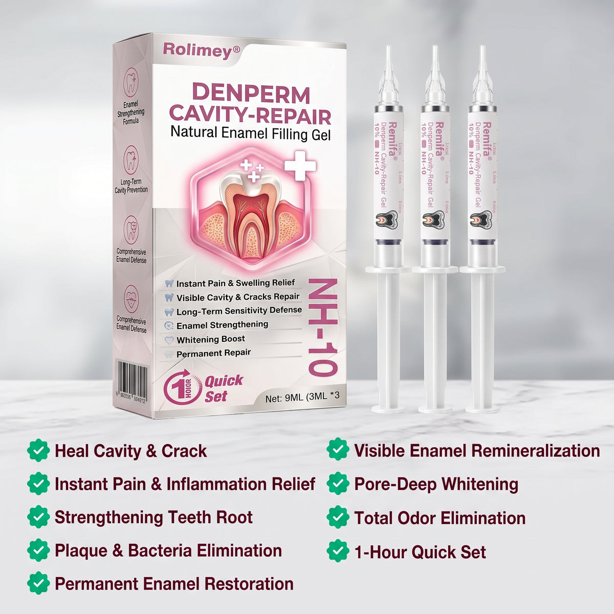 ⭐️Rolimey® DenPerm Cavity-Repair Natural Enamel Filling Gel