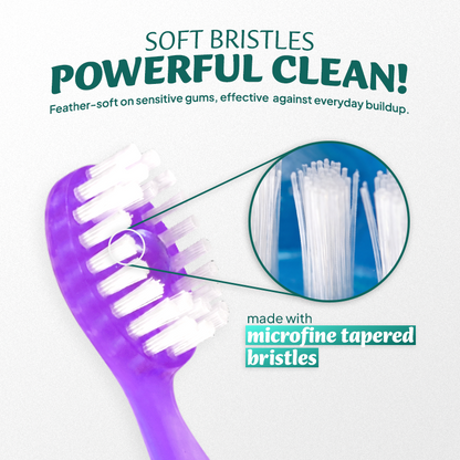⭐️Rolimey® 6-in-1 Ready-to-Go Mini Travel Toothbrush with Floss & Toothpick, No Rinsing Needed, Individually Wrapped & TSA Friendly