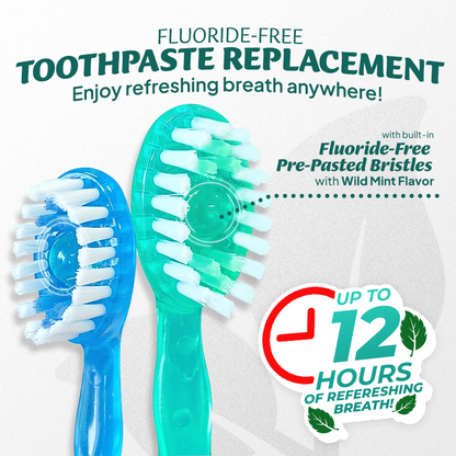 ⭐️Rolimey® 6-in-1 Ready-to-Go Mini Travel Toothbrush with Floss & Toothpick, No Rinsing Needed, Individually Wrapped & TSA Friendly